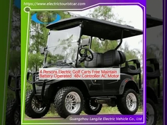 4 জনের জন্য বৈদ্যুতিক গল্ফ কার্ট বিনামূল্যে রক্ষণাবেক্ষণ ব্যাটারি চালিত 48 ভি নিয়ামক এসি মোটর