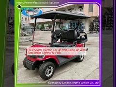 চার আসনের ইলেকট্রিক গাড়ি 48 ভোল্ট ক্লাব গাড়ি পার্কিংয়ের জন্য পিছনের ব্রেক লাইট সহ