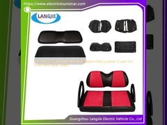 ক্লাব গাড়ি গলফ গাড়ি ক্লাব গাড়ি পূর্ববর্তী সামনে এবং পিছনের সিট জন্য লাল চামড়া কভার