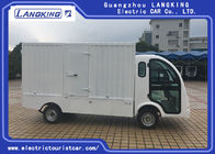 Iron Container Electric Luggage Cart / Small Cargo Vans With 2 Seats / Door Customized Dimension