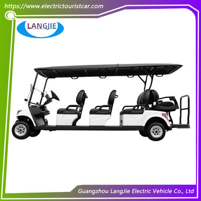 সাদা রঙ 48V 5KW এসি মোটর বৈদ্যুতিক গল্ফ কার্ট 8 আসন সহ সহজ অপারেট