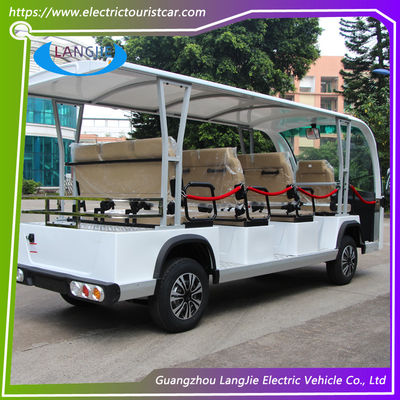 ভালো দাম 11 সিটার ইলেকট্রিক গাড়ি 72V 7.55KW ড্রাই ব্যাটারি ট্যুর বাস হোটেলের জন্য ছোট বাক্স সহ অনলাইন