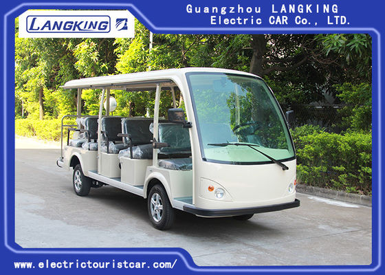 নিম্ন গতির 72V 5.5KW মিনি বৈদ্যুতিন দর্শনীয় গাড়ি / 14 আসন বৈদ্যুতিন শাটল বাস