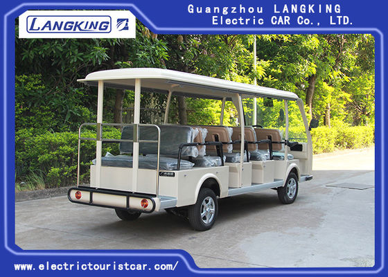 নিম্ন গতির 72V 5.5KW মিনি বৈদ্যুতিন দর্শনীয় গাড়ি / 14 আসন বৈদ্যুতিন শাটল বাস