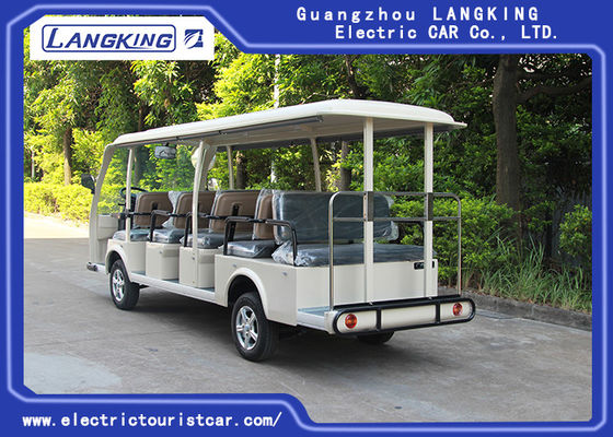 নিম্ন গতির 72V 5.5KW মিনি বৈদ্যুতিন দর্শনীয় গাড়ি / 14 আসন বৈদ্যুতিন শাটল বাস